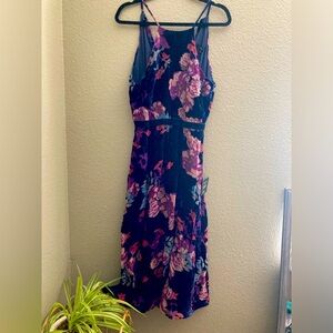 Floral velvet dress